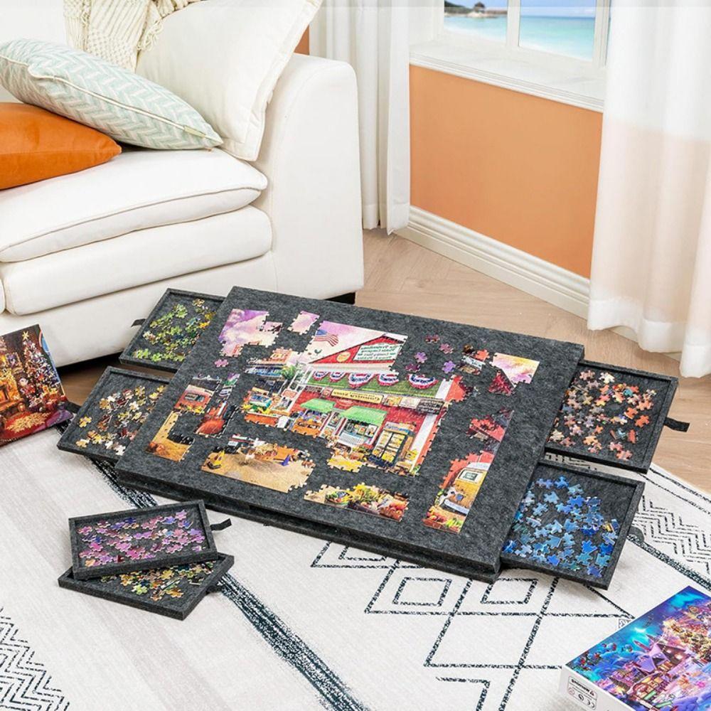 2-в-1 Наклонная доска для пазлов из 1000 деталей 1000-детальный органайзер для хранения пазлов для любителей пазлов хаки