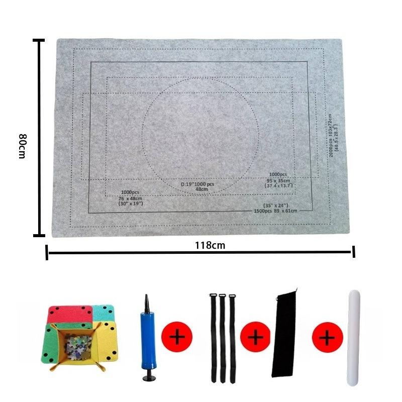 1 комплект коврик для хранения пазлов с сумкой для хранения, сворачиваемый коврик для пазлов, органайзер для пазлов для рукоделия, портативный держатель для пазлов для дома серый